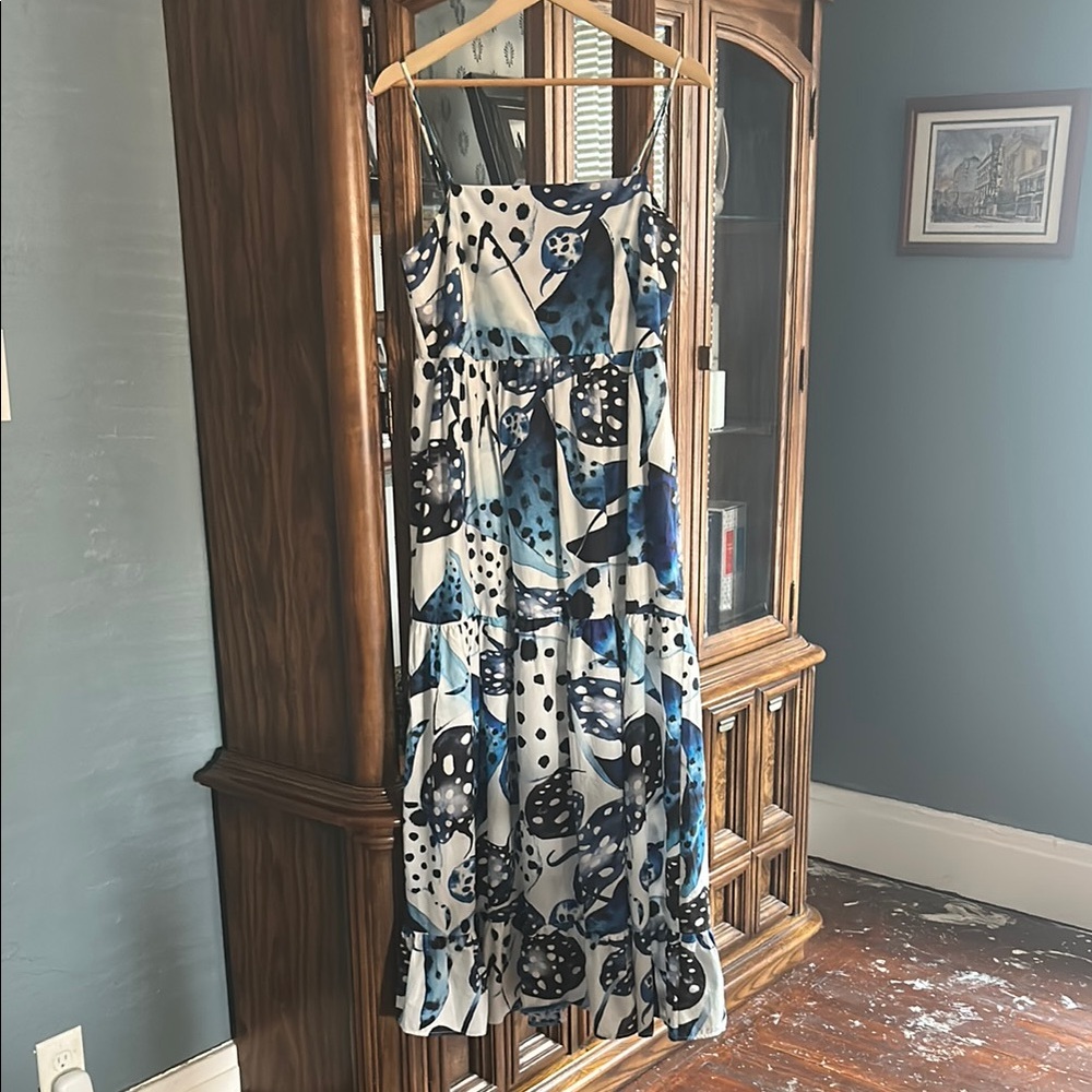 Farm Rio Off-White Mantas Organic Cotton Maxi Dress